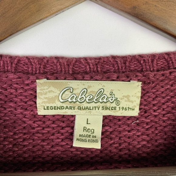 Cabelas Heavy Knit Long Sleeve Sweater Size L - Picture 3 of 4